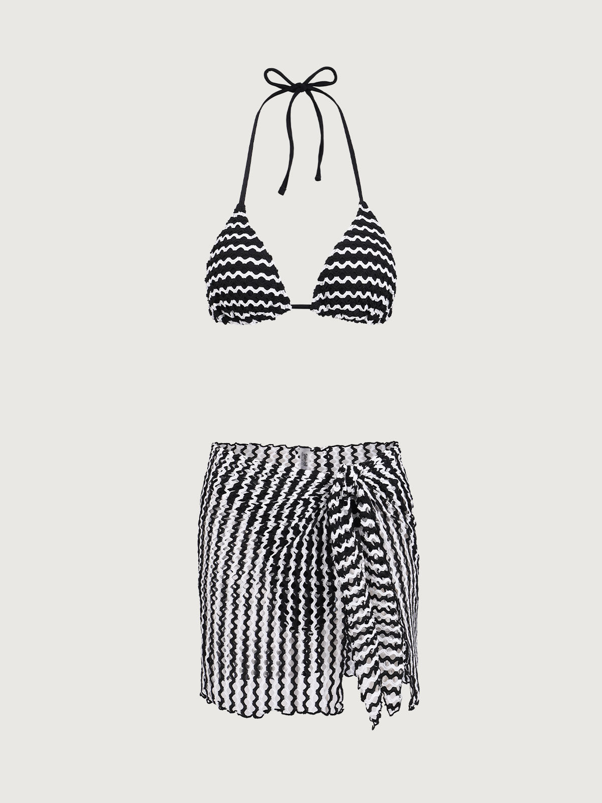 Black Textured Three-Piece Set