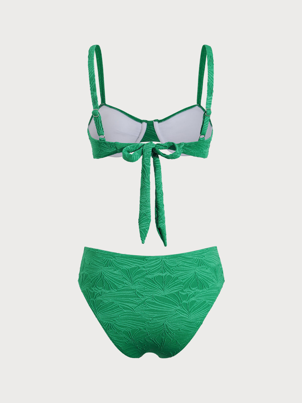 Green Textured Underwire Bikini Set