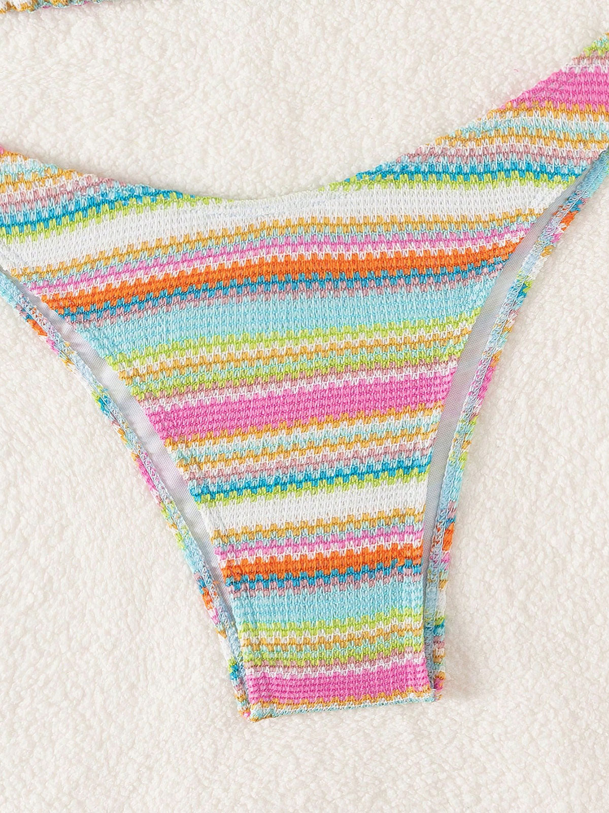 Polyester Wide Rainbow Strip Bikini Set For Women Bikinis - SAMIOLSWIM