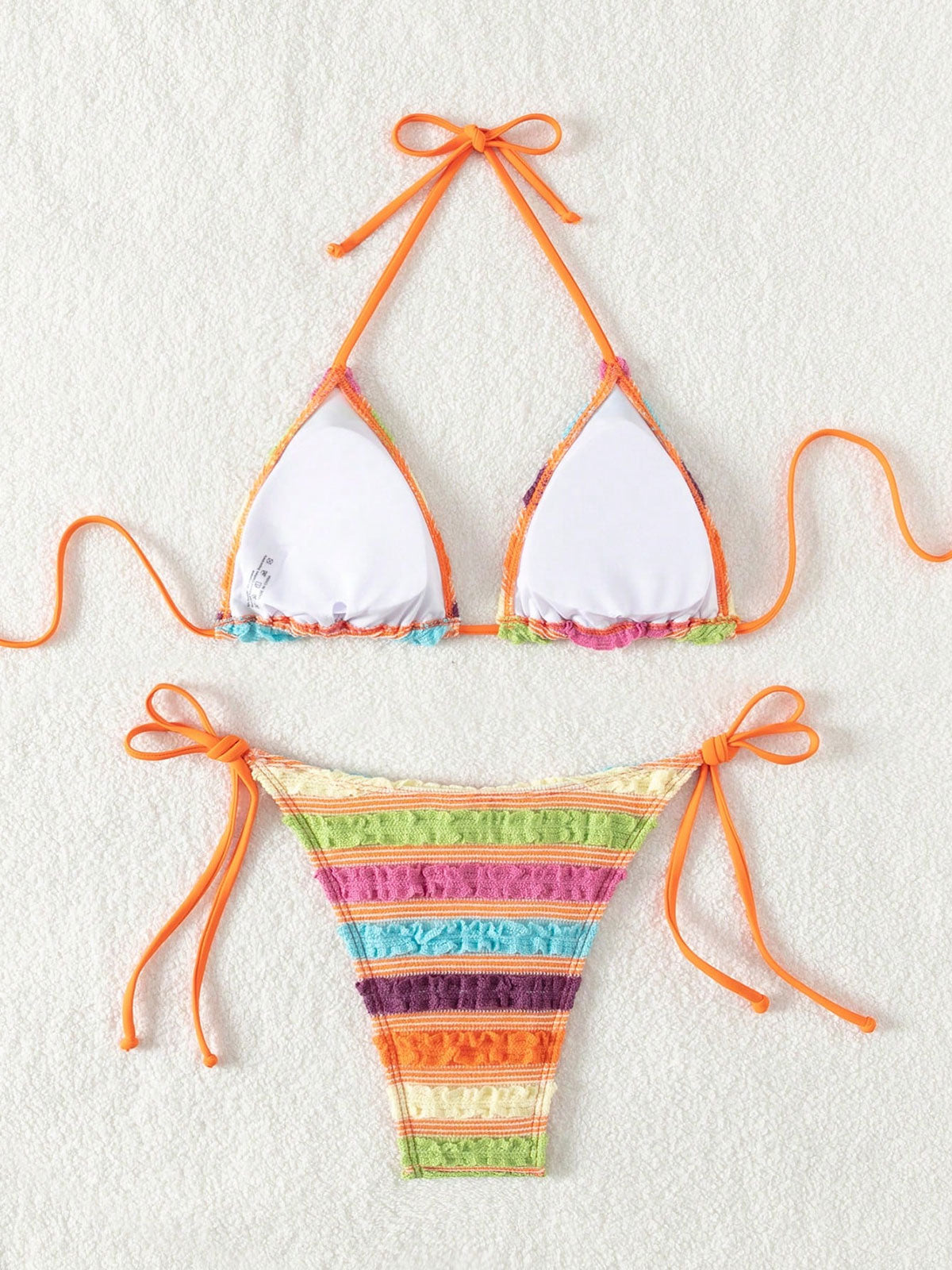 Rainbow Stripes Triangle Bikini Set Bikinis - SAMIOLSWIM