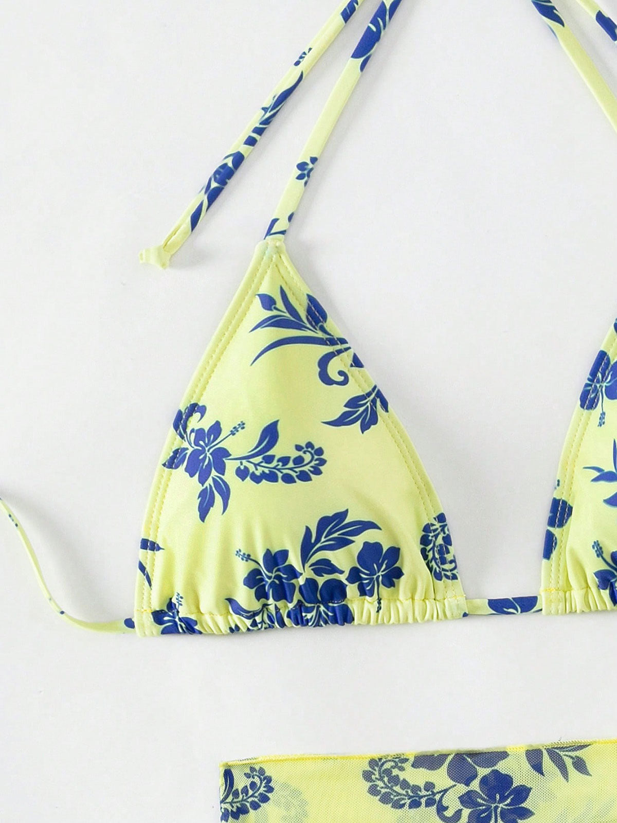 Three-Piece Polyester Two-Color Printed Bikini Set For Women Bikinis - SAMIOLSWIM