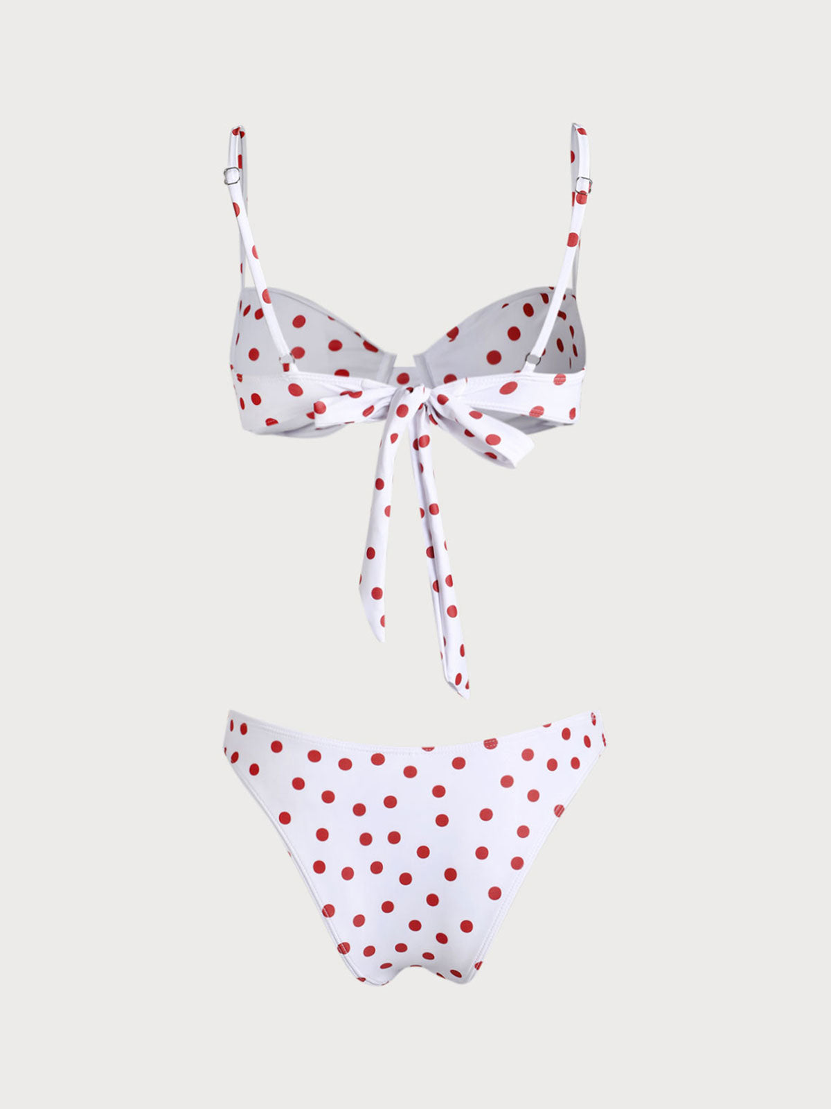 White Polka Dot Tie Back Bikini Sets