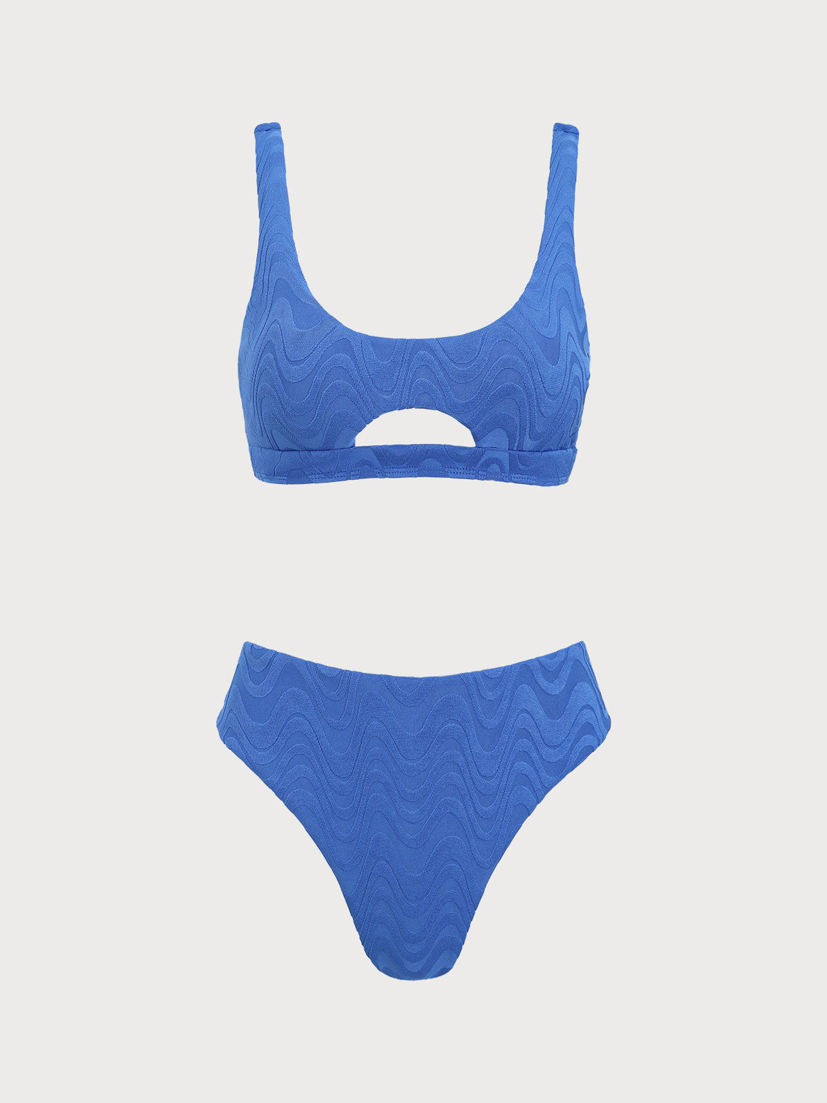 Blue Geometric Cutout Bikini Sets