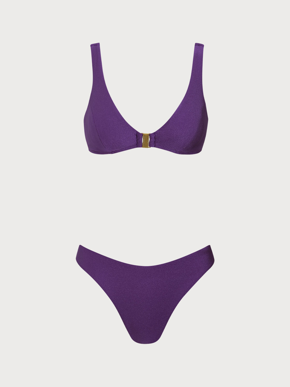 Women'S Nylon Knitted Tank Top Bikini Set Purple Bikinis - SAMIOLSWIM