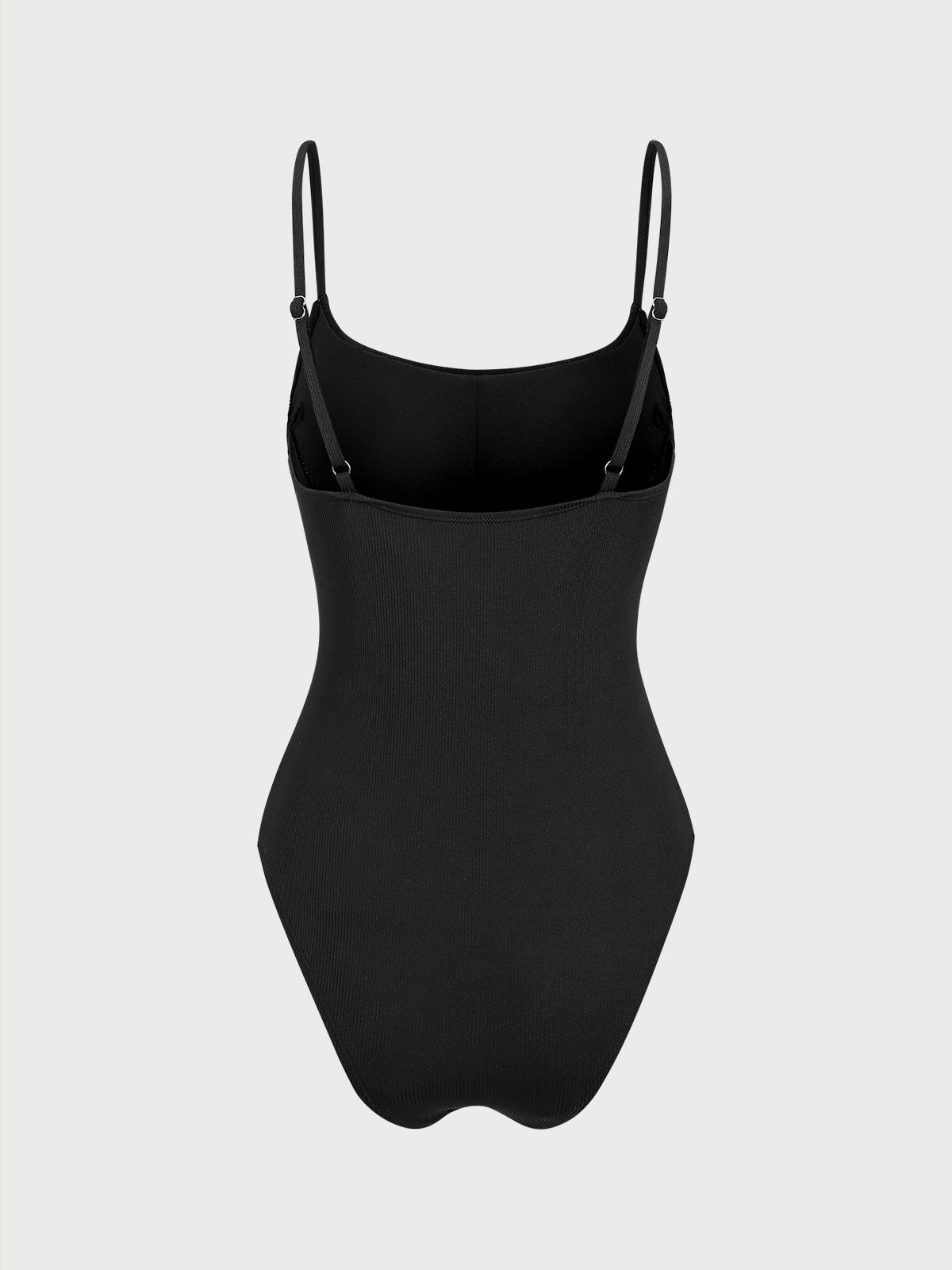 Black Contrasting One Piece Swimsuit