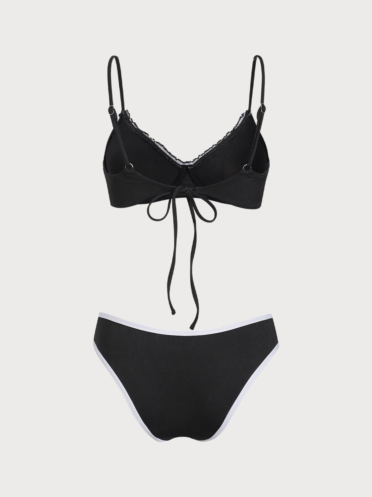 Black Contrasting Underwire Bikini Set