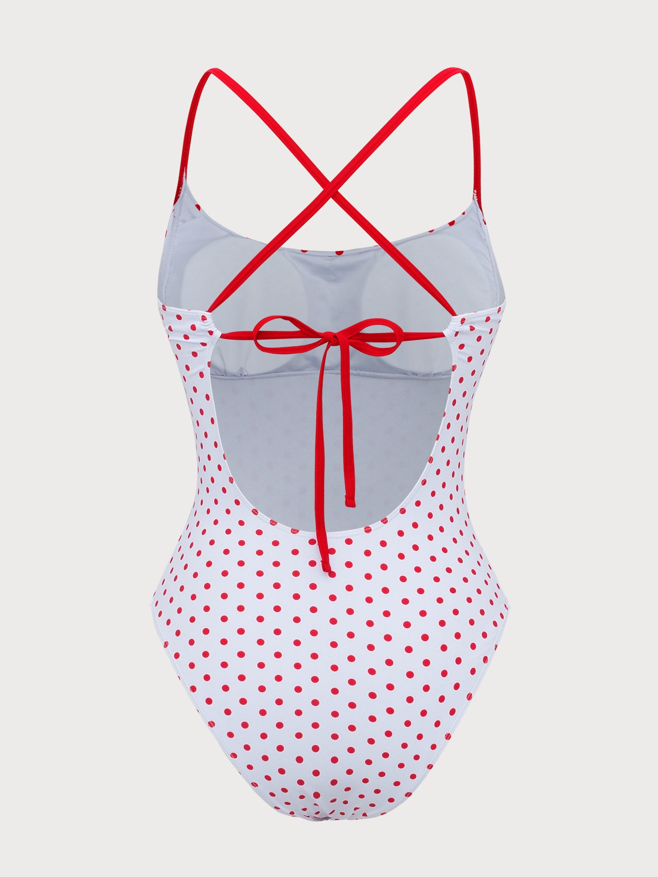 Women'S Polyester Knit Contrast Polka Dot One-Piece Swimsuit One-Pieces - SAMIOLSWIM