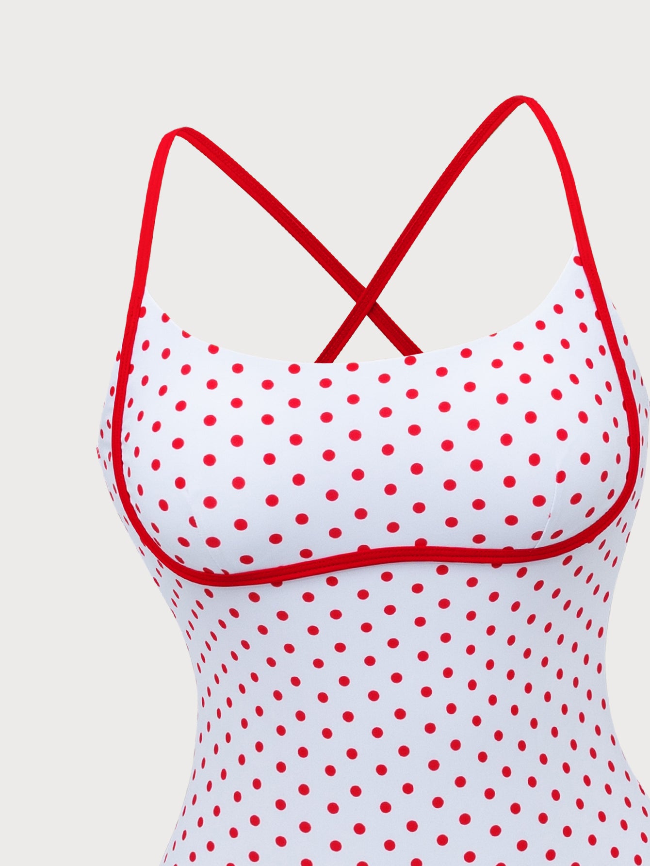 Women'S Polyester Knit Contrast Polka Dot One-Piece Swimsuit One-Pieces - SAMIOLSWIM