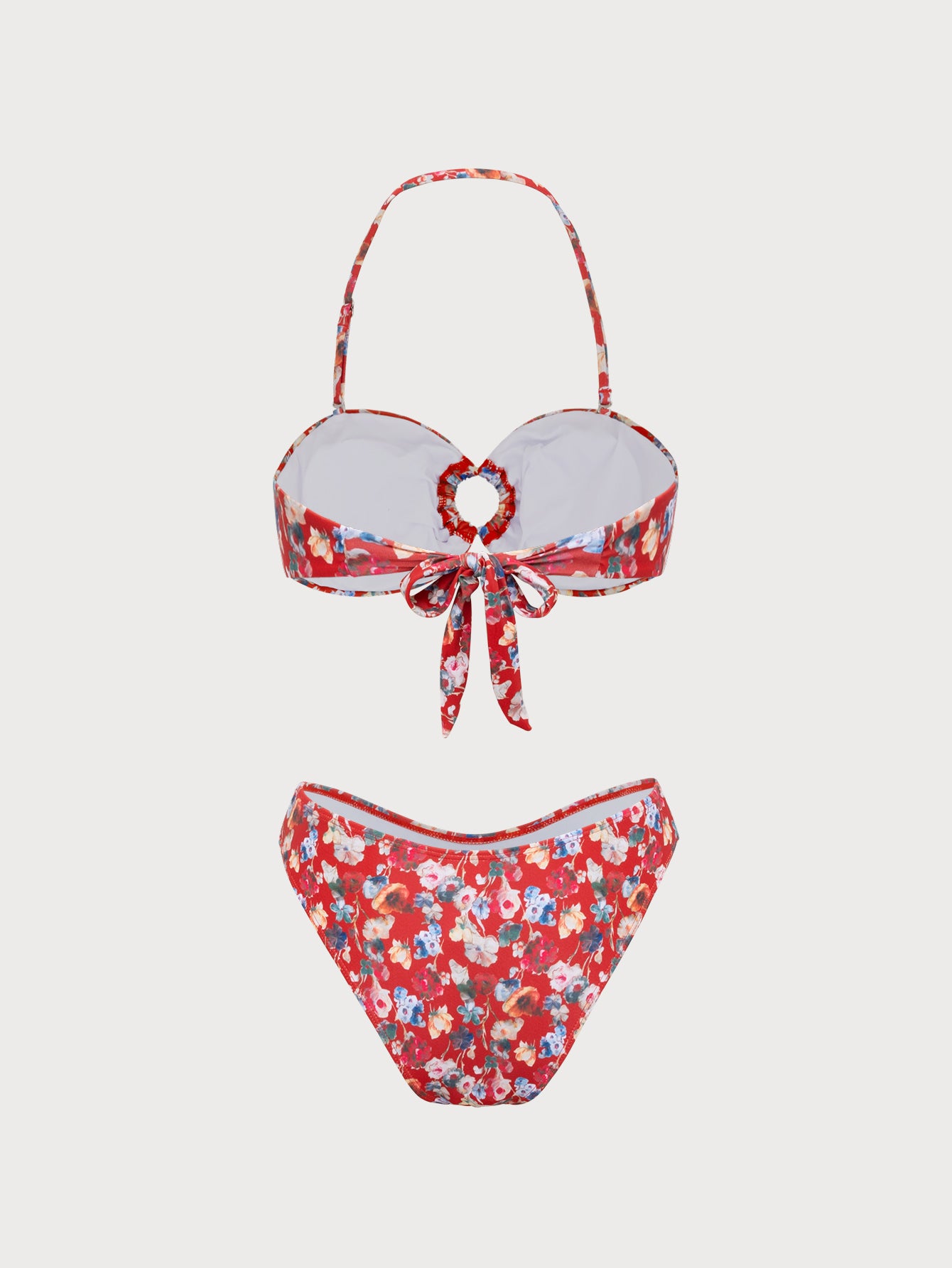 Women'S Polyester Knit Floral Print Bikini Set Bikinis - SAMIOLSWIM