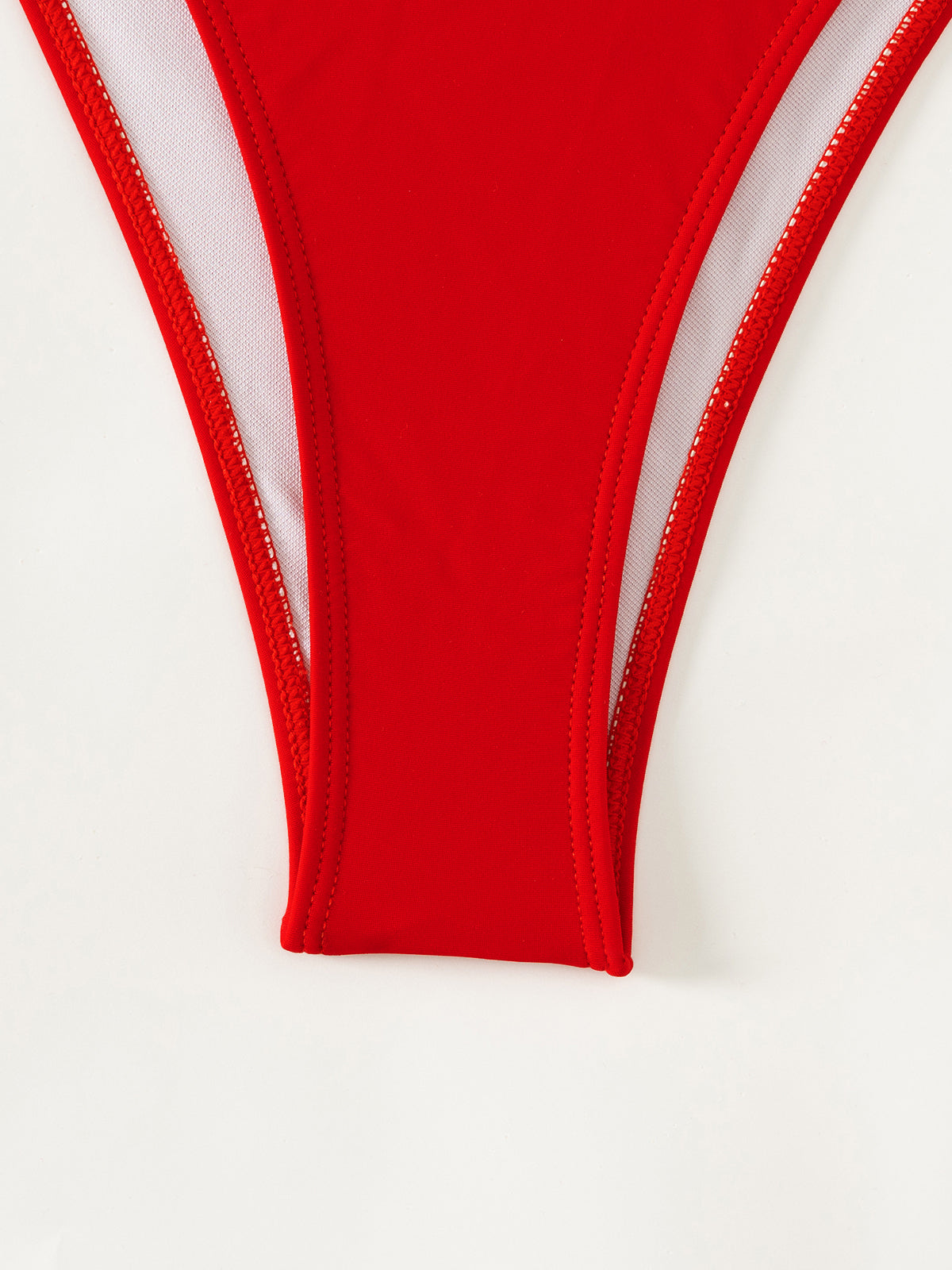 Women's Red Ruched Halter Bikini Set