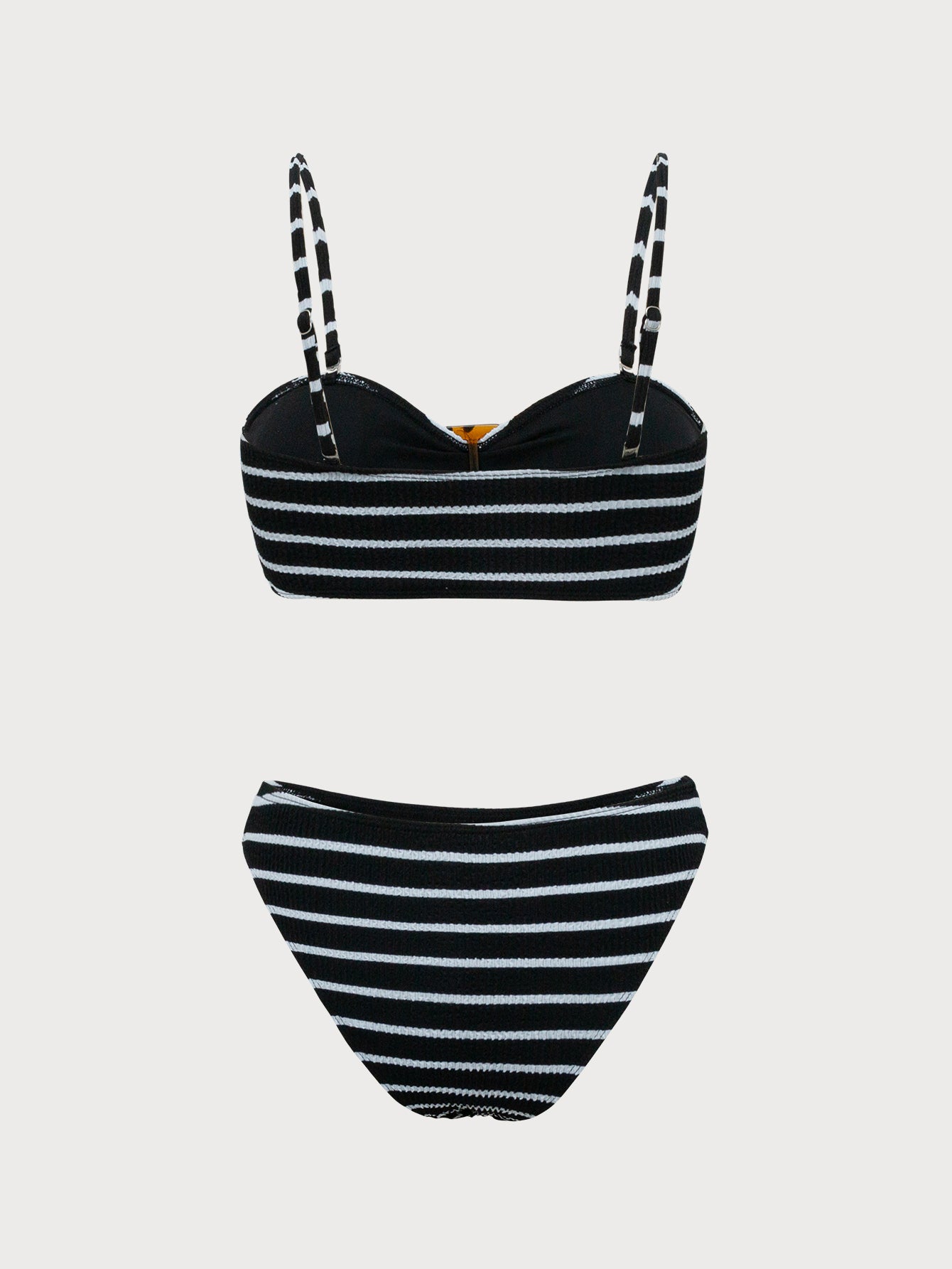 Women'S Polyester Knit Ruched Striped Bikini Set Bikinis - SAMIOLSWIM