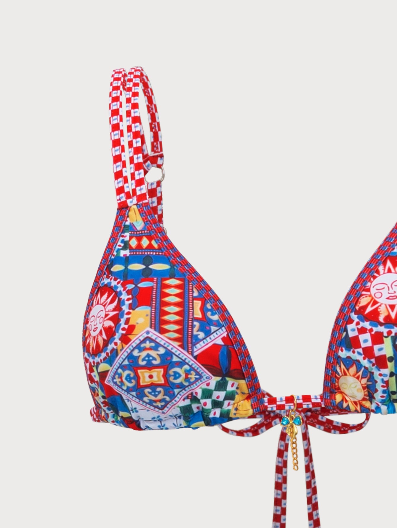 Women'S Polyester Knitted Bohemian Print Bikini Set Bikinis - SAMIOLSWIM