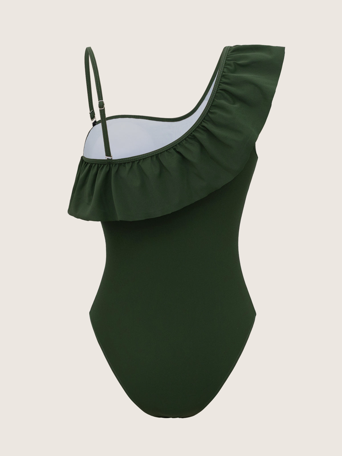 Green One-Shoulder One-Piece Swimsuit