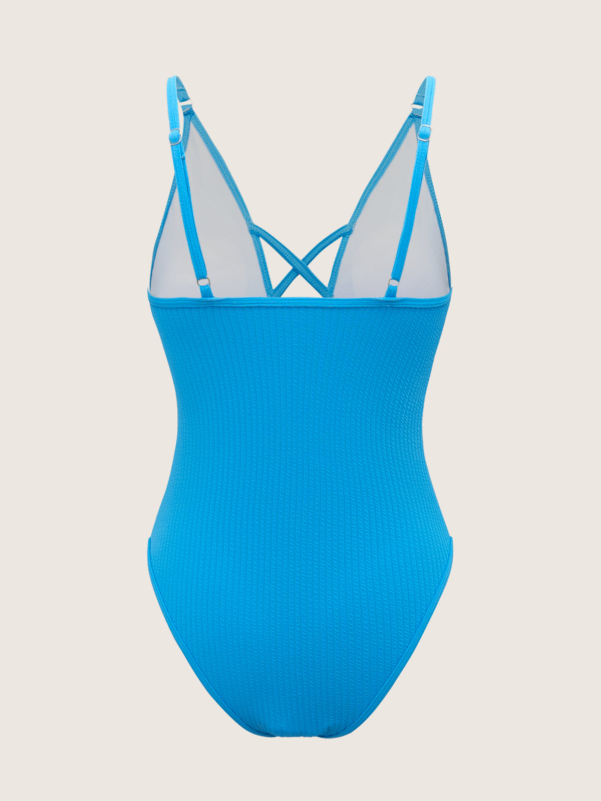 Blue Criss-cross One-Piece Swimsuit