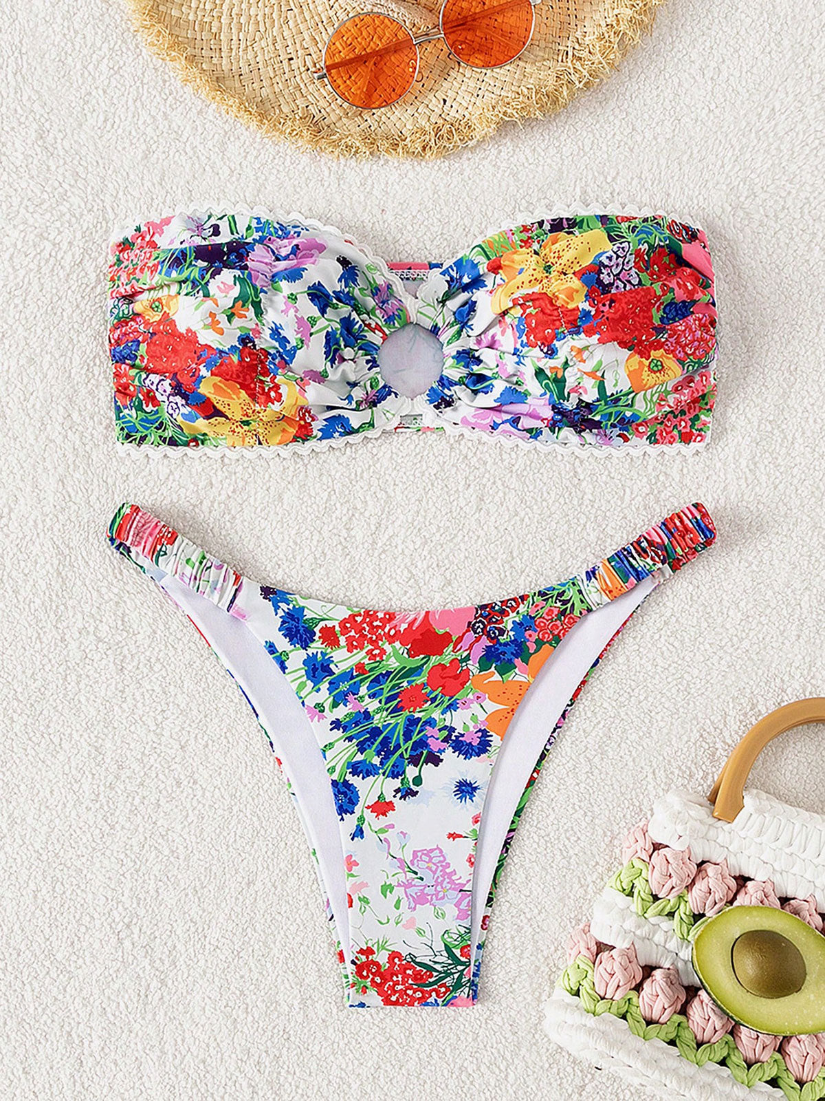 Women'S Polyester Print Top Bikini Set Multi Bikinis - SAMIOLSWIM